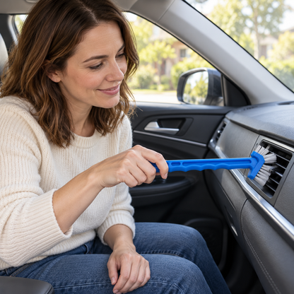🕸️Car Air Vent Cleaning Brush | Multi-Angle Brush Head | Crevice Dust Removal | Interior Detailing Tool