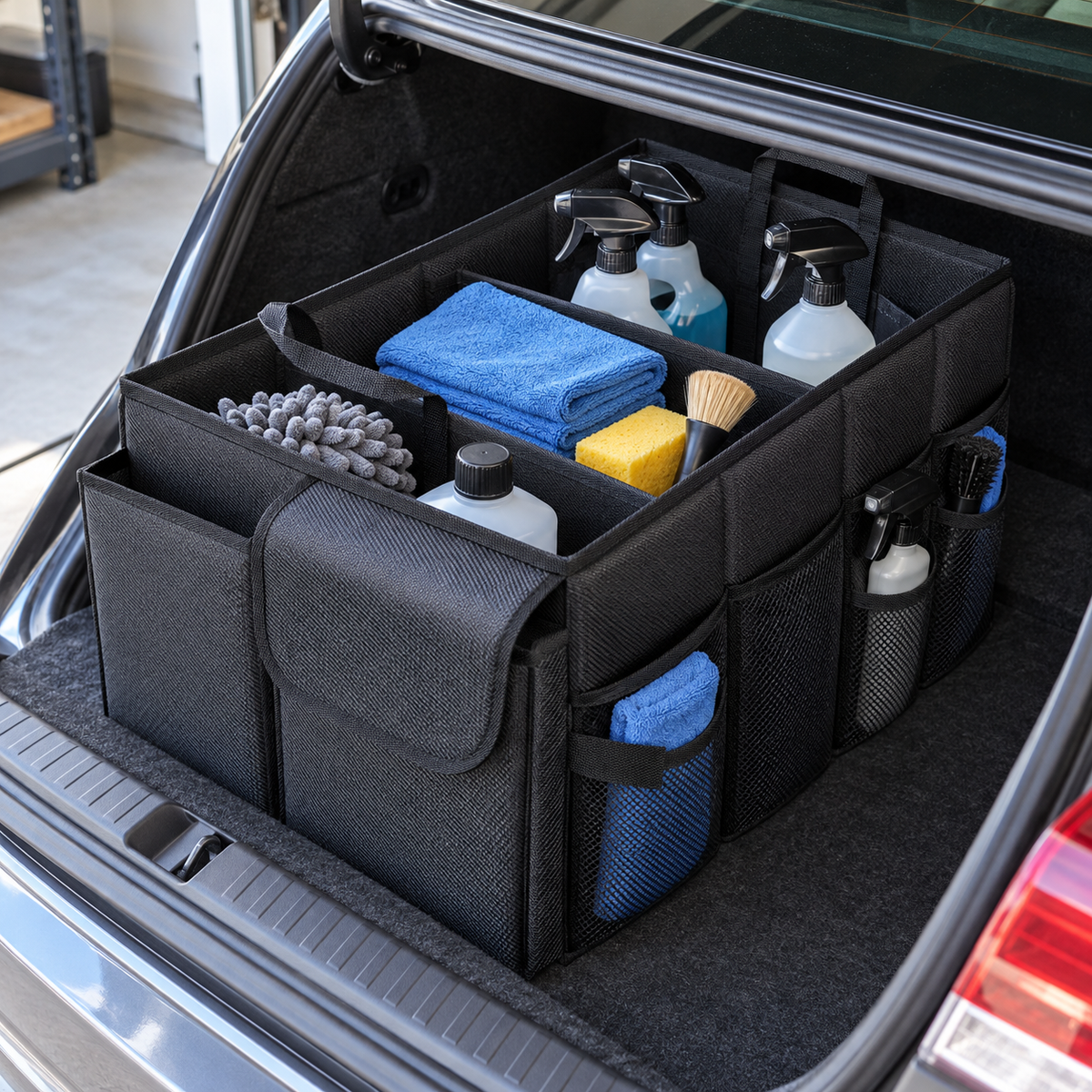 📌Multi-Compartment Car Trunk Organizer | Foldable Storage Bin | Large-Capacity Vehicle Storage