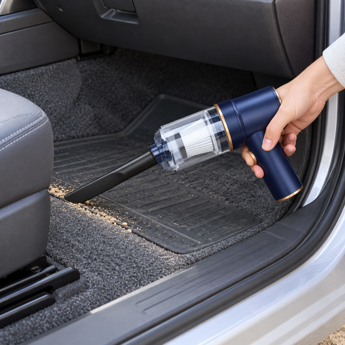 🌪️Cordless Handheld Car Vacuum | Multi-Nozzle Cleaning | USB Rechargeable Car Cleaning Tool