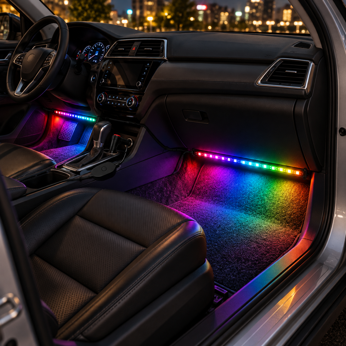 🌈 Car Interior Ambient Lights | Multicolor LED Light Strips | Footwell Accent Lighting | Interior Car Decor