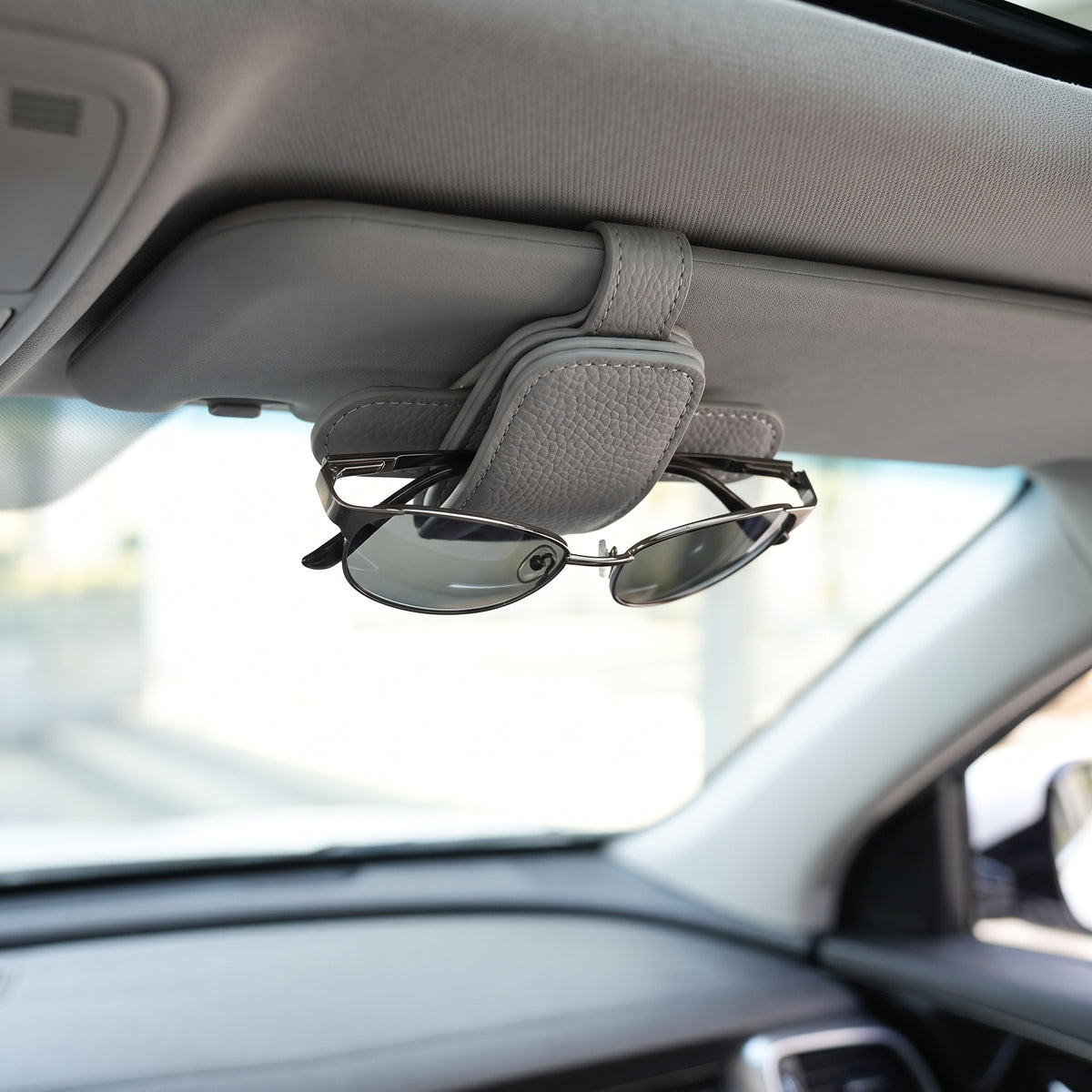 🕶️Leather Car Sunglasses Holder | Sun Visor Eyewear Clip | Quick Access | Refined Car Organizer