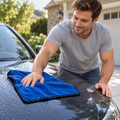 ☁️Car Microfiber Cleaning Cloth | High-Absorbency Drying Towel | Soft Streak-Free Wipe