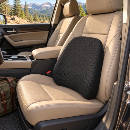 ⭐Car Lumbar Support Pillow | Lower Back Cushion | Contoured Support | Breathable Mesh