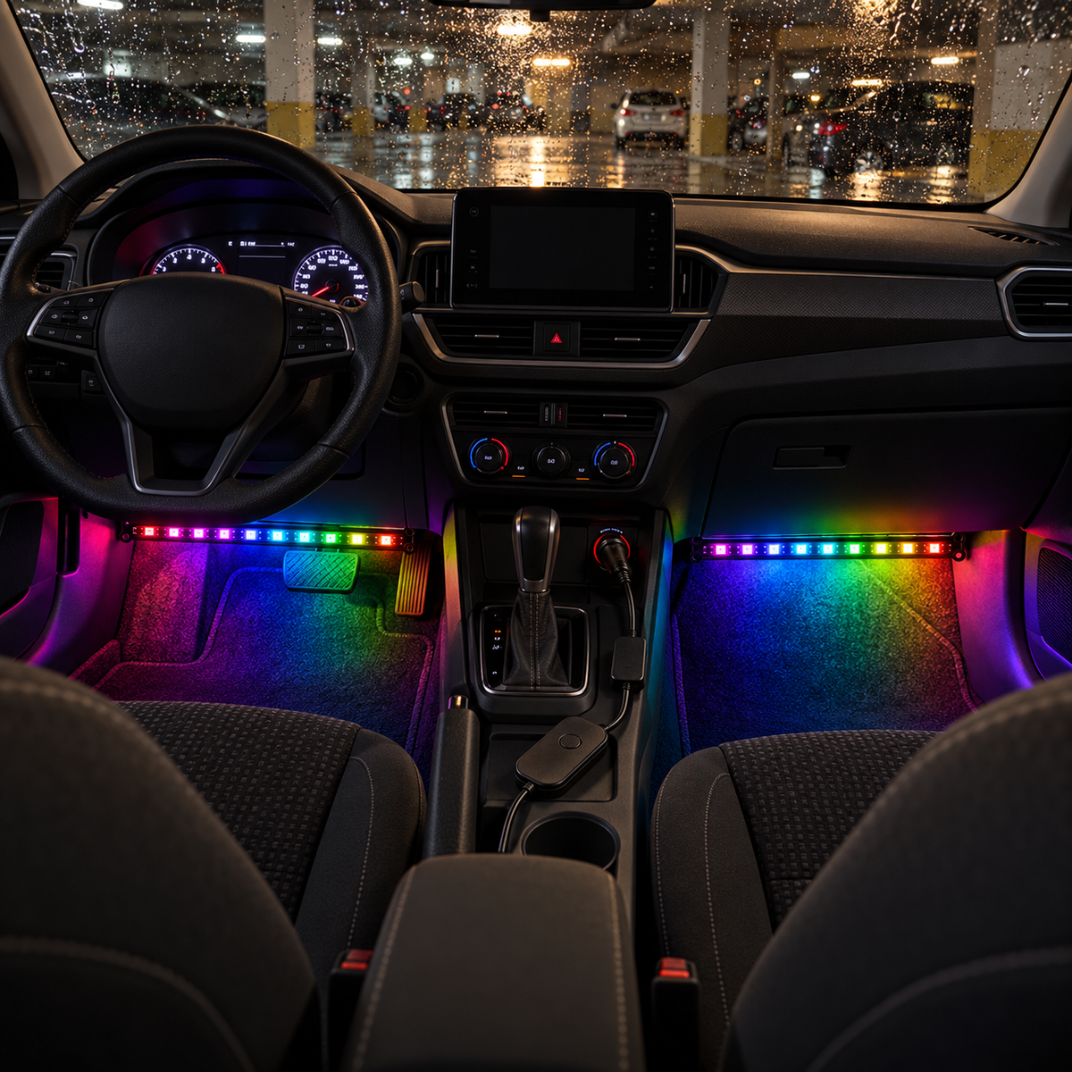 🌈 Car Interior Ambient Lights | Multicolor LED Light Strips | Footwell Accent Lighting | Interior Car Decor