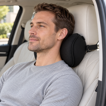 🎁Car Neck Support Pillow | Contoured Support | Breathable Mesh | Adjustable Strap