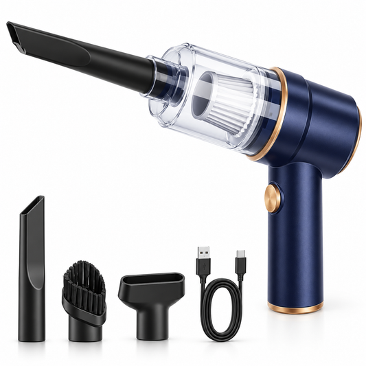 🌪️Cordless Handheld Car Vacuum | Multi-Nozzle Cleaning | USB Rechargeable Car Cleaning Tool