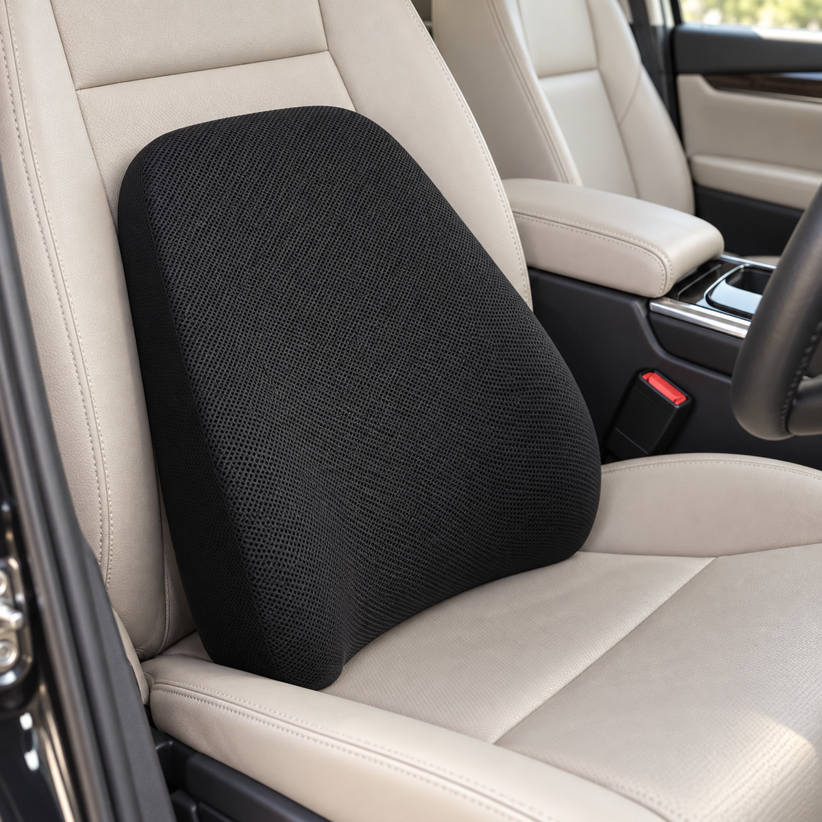 ⭐Car Lumbar Support Pillow | Lower Back Cushion | Contoured Support | Breathable Mesh