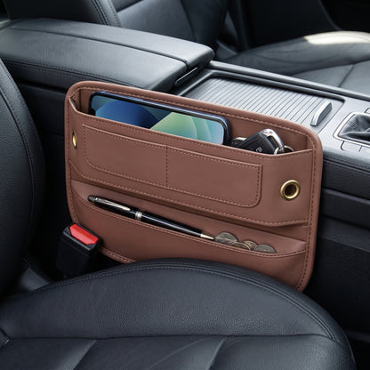 🚗Car Seat Gap Organizer | Easy-Access Phone & Card Storage | Front-Seat Clutter Control | Leather-Look Design