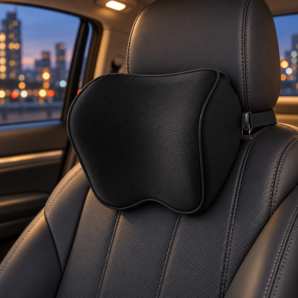 🎁Car Neck Support Pillow | Contoured Support | Breathable Mesh | Adjustable Strap