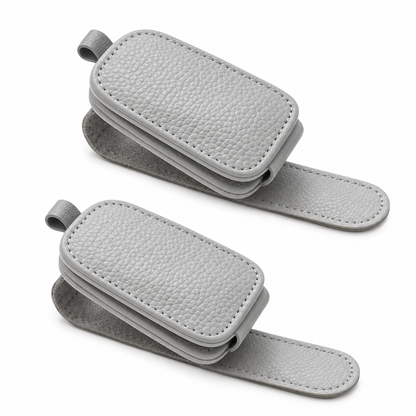 🕶️Leather Car Sunglasses Holder | Sun Visor Eyewear Clip | Quick Access | Refined Car Organizer