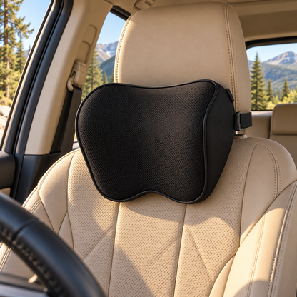 🎁Car Neck Support Pillow | Contoured Support | Breathable Mesh | Adjustable Strap