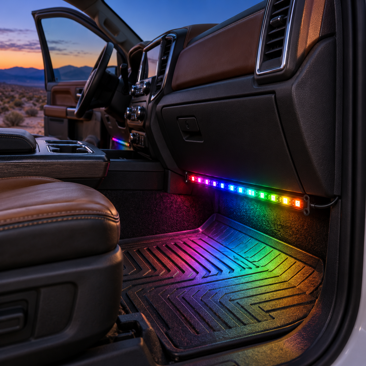 🌈 Car Interior Ambient Lights | Multicolor LED Light Strips | Footwell Accent Lighting | Interior Car Decor