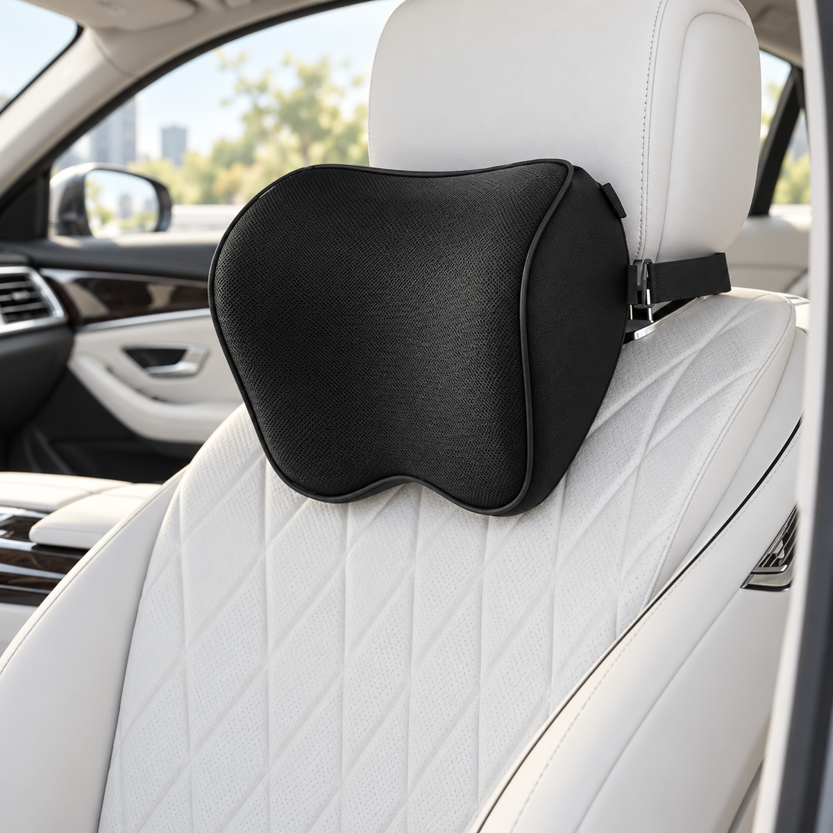 🎁Car Neck Support Pillow | Contoured Support | Breathable Mesh | Adjustable Strap